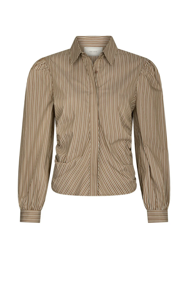 Ritta Stripe Shirt - Light Brown