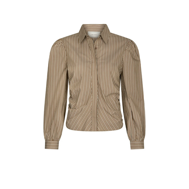 Ritta Stripe Shirt - Light Brown