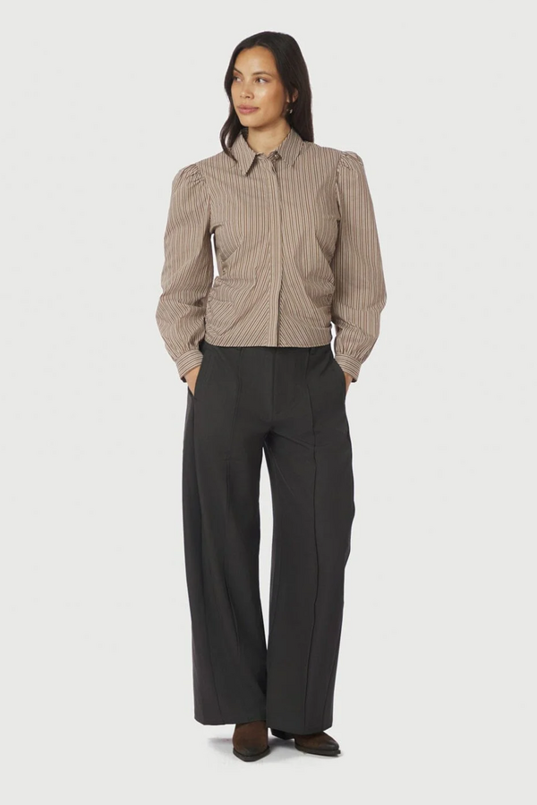Ritta Stripe Shirt - Light Brown