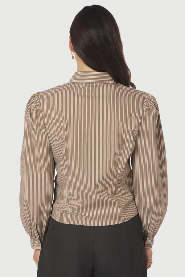 Ritta Stripe Shirt - Light Brown