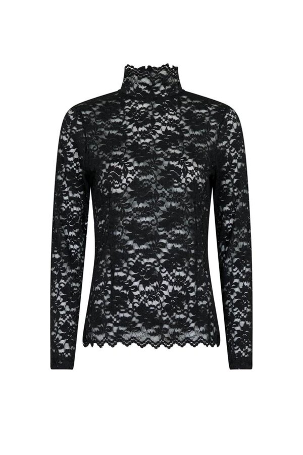 Liza Laceflower Blouse - Black