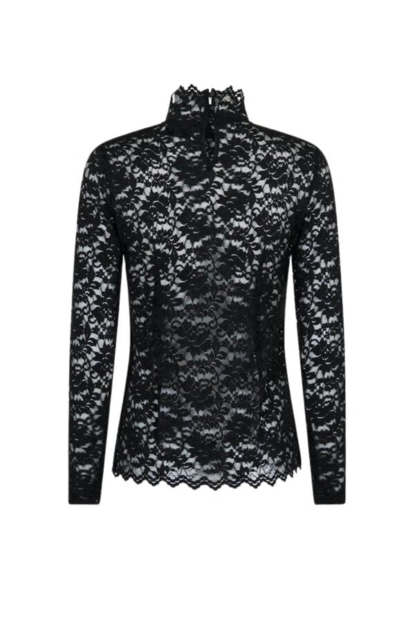 Liza Laceflower Blouse - Black