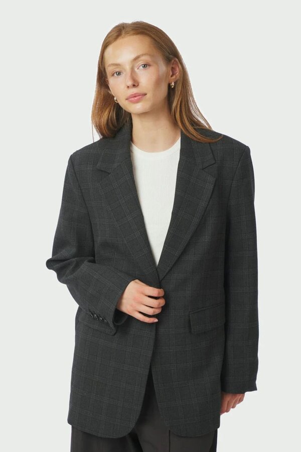 Gaby Check Blazer - Antracit