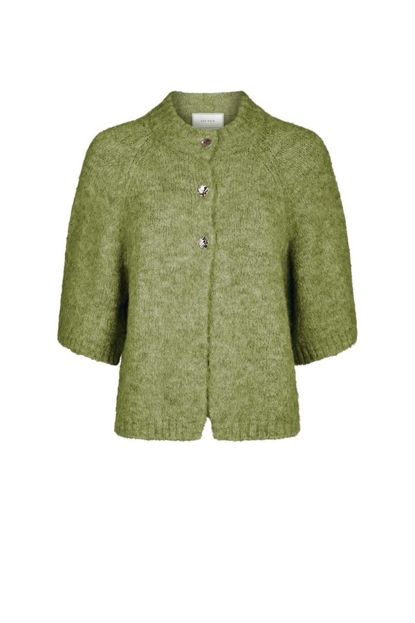 Benuta Fluffy Knit Cardigan - Dusty Green