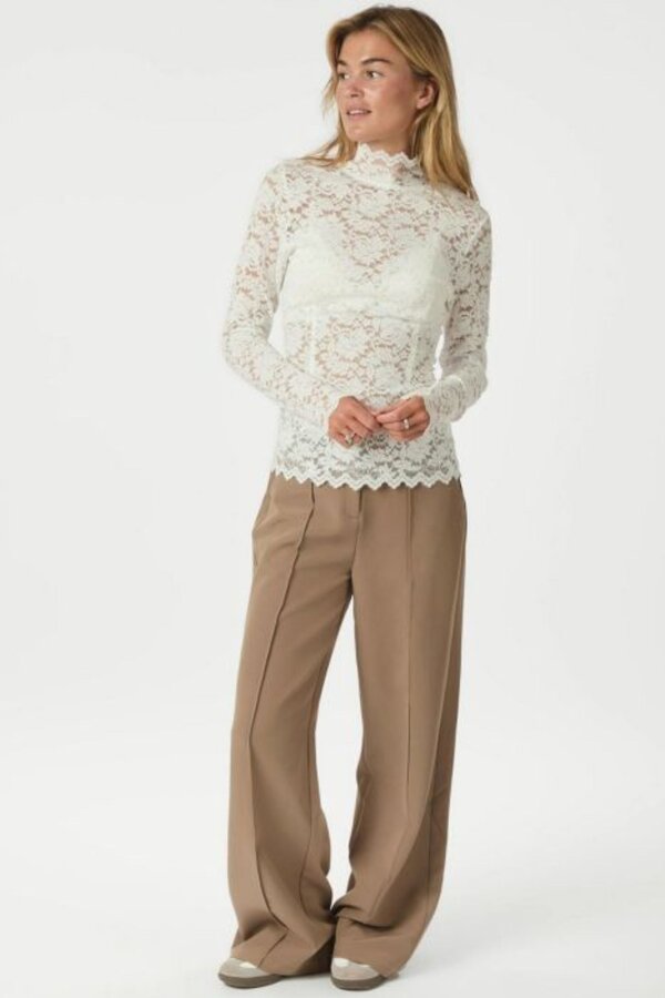 Liza Laceflower Blouse - Creme