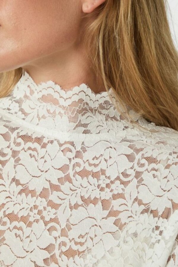 Liza Laceflower Blouse - Creme