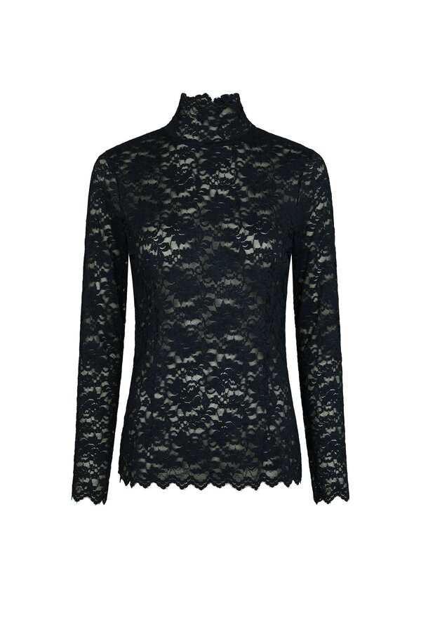 Liza Laceflower Blouse - Navy