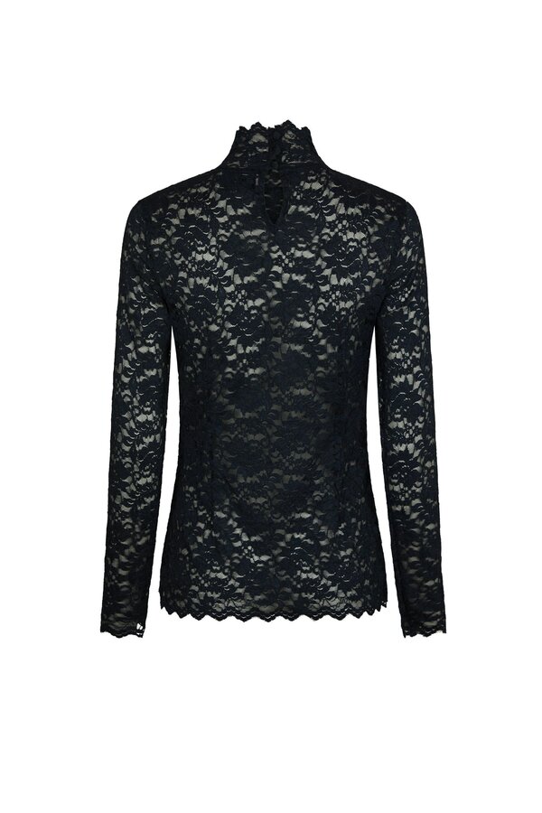 Liza Laceflower Blouse - Navy