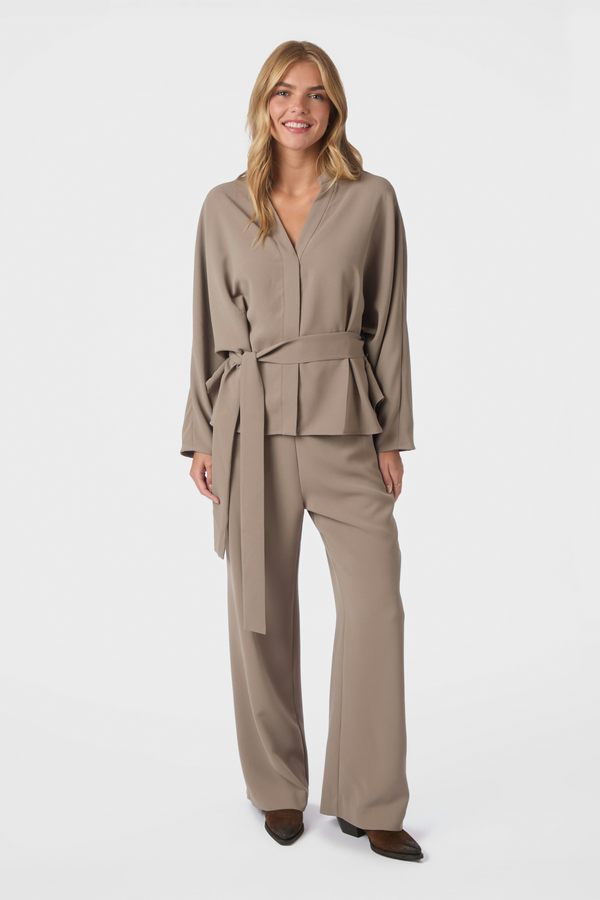 Lunet Crepe Pants - Taupe