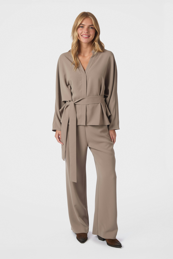 Ellery Crepe Blouse - Taupe