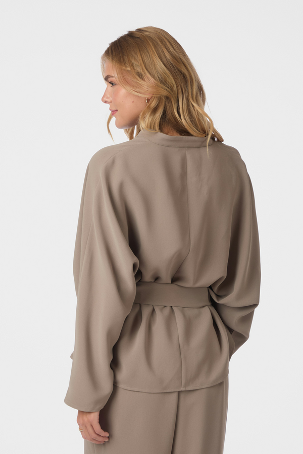 Ellery Crepe Blouse - Taupe
