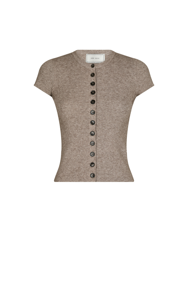 Todda Knit Tee - Brown Melange