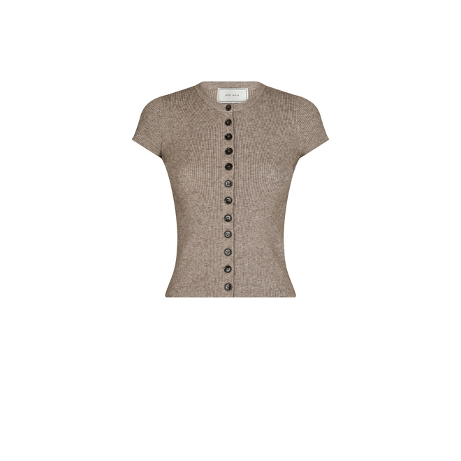 Todda Knit Tee - Brown Melange