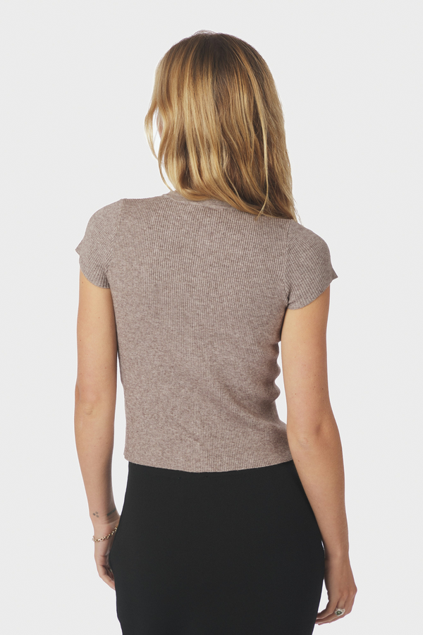 Todda Knit Tee - Brown Melange