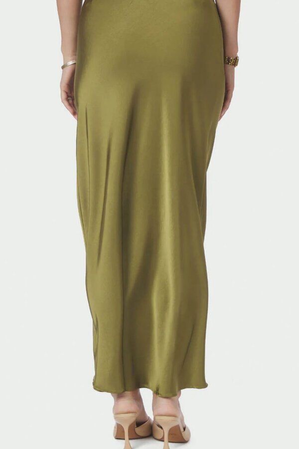 Vicky Heavy Sateen Skirt - Sage Green