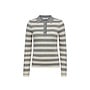 Bonny Stripe Polo Knit - Light Grey