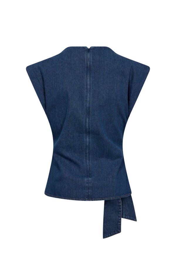 Kimmy Pleat Top - Dark Denim