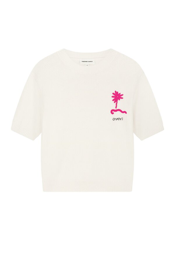 Jiska Short Sleeve Pullover - Cosy White