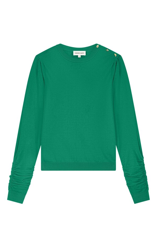 Molly Scrunch Pullover - Evergreen