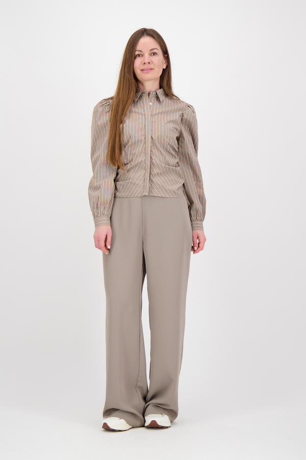 Ritta Stripe Shirt - Light Brown