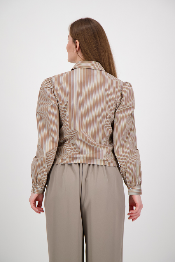 Ritta Stripe Shirt - Light Brown