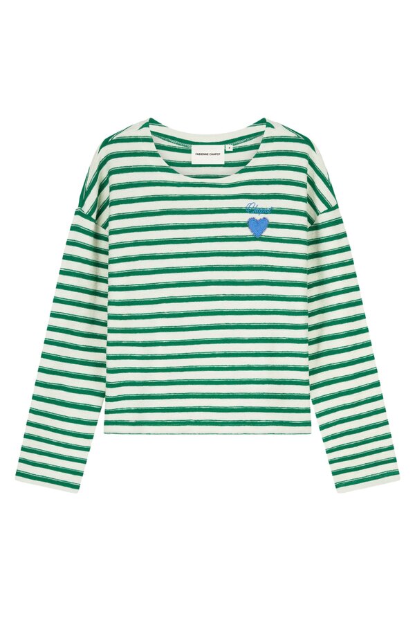 Celina Top - Cosy White/Green