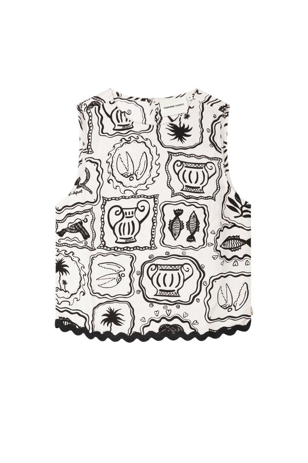 Porto Top - Cosy White/Black