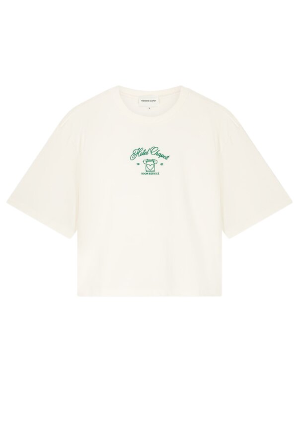 Benja T-shirt - Cosy White/Green