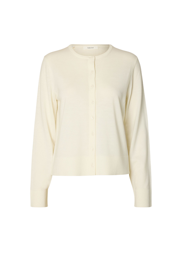 Thea LS Knit Merino Cardigan NOOS - Egret