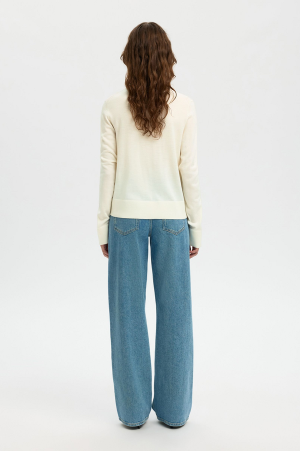 Thea LS Knit Merino Cardigan NOOS - Egret
