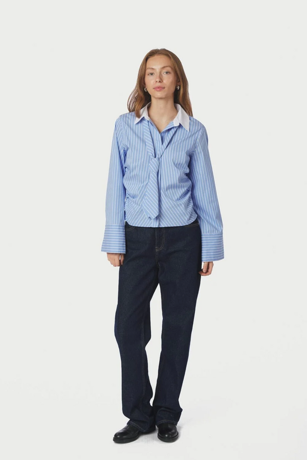 Francesca Stripe Shirt - Light Blue