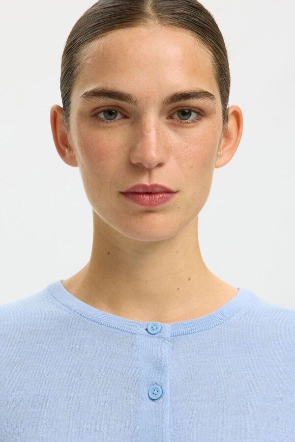 Thea LS Knit Merino Cardigan NOOS - Cashmere Blue