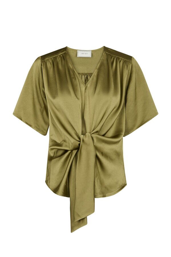 Casadia Heavy Sateen Blouse - Sage Green