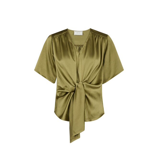 Casadia Heavy Sateen Blouse - Sage Green