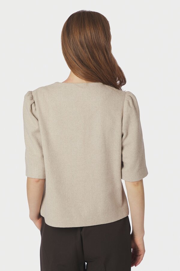 Xanthe Light Herringbone Blazer - Sand