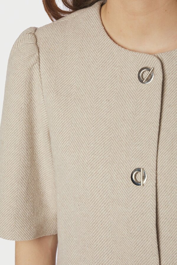Xanthe Light Herringbone Blazer - Sand