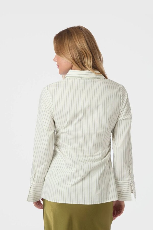 Caroli Stripe Shirt - Dusty Green