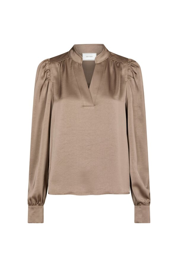 Rosslyn Heavy Sateen Blouse - Dark Taupe