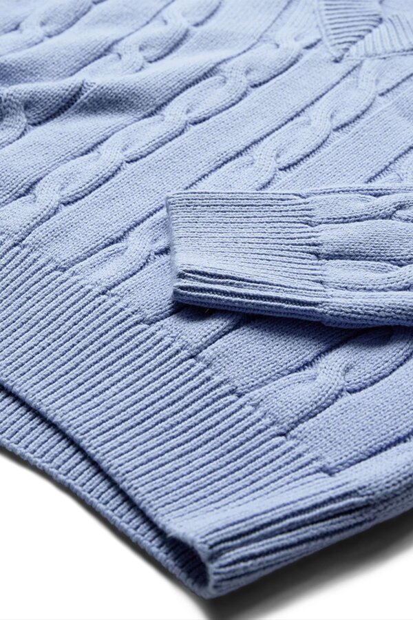 Kotom Cable Knit Pullover - Blue Heron