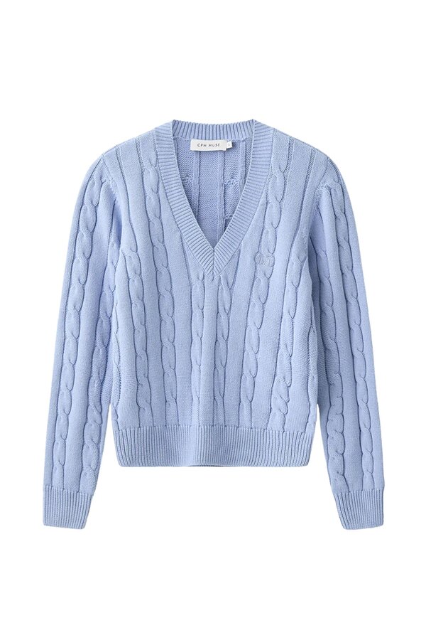 Kotom Cable Knit Pullover - Blue Heron