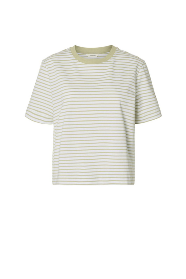 Essential Striped Boxy Tee Noos - Lint Bright White