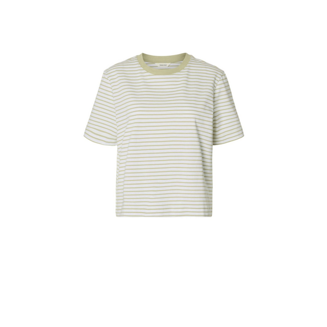 Essential Striped Boxy Tee Noos - Lint Bright White