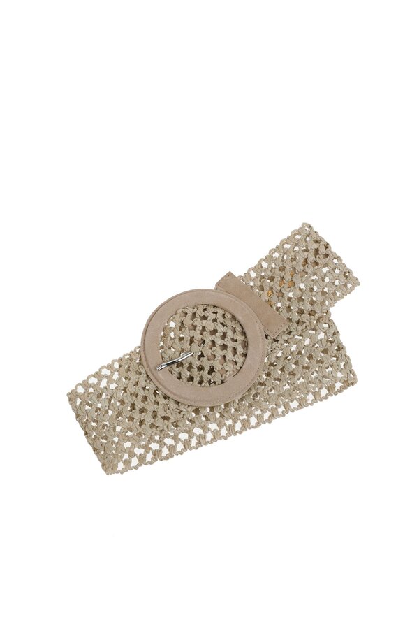 Raffia Belt - Oyster