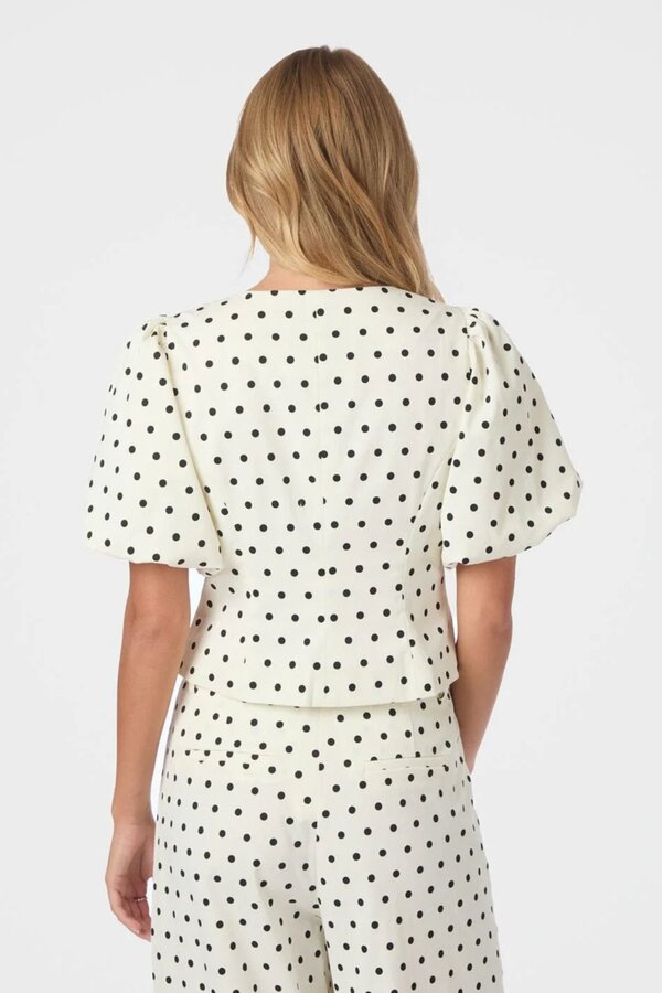 Anela Dot Blouse - White