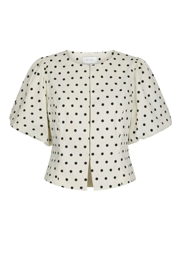 Anela Dot Blouse - White
