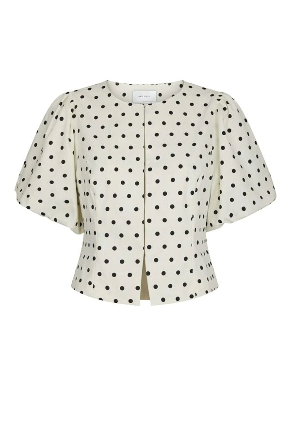 Anela Dot Blouse - White