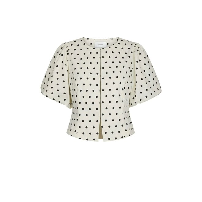 Anela Dot Blouse - White