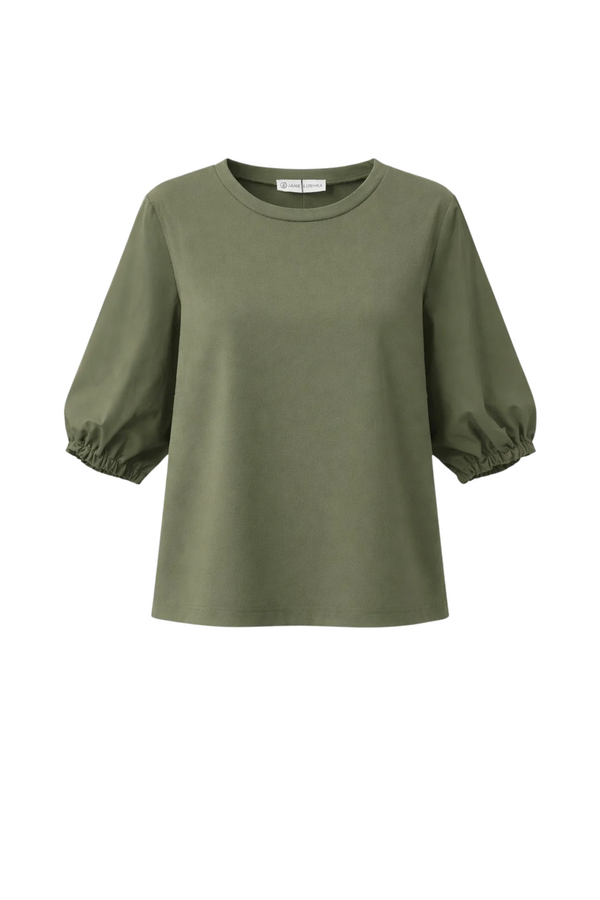 Pamela Tafeta Mix Blouse - Army