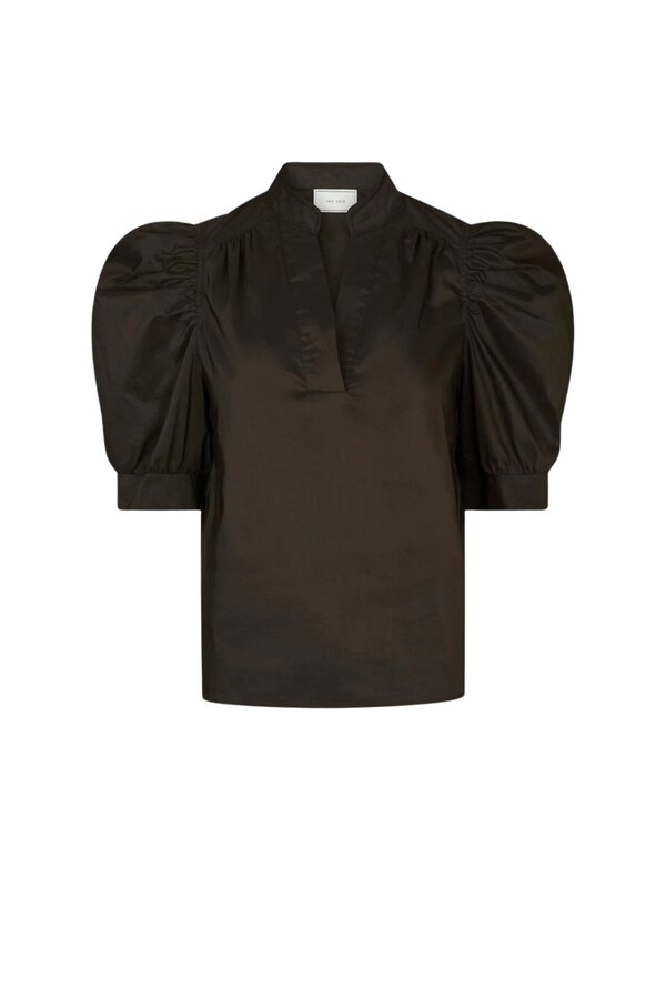 Roella Poplin Blouse - Chocolate Brown