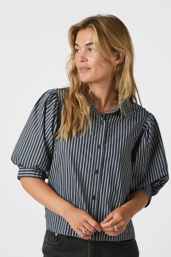 Etta Stripe Shirt - Navy